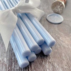 Wax Seal Stick in Sky Blue | 11mm wax stick in light blue | Pale Blue wax seals sticks for wax stamps | Glue Gun Sealing Wax