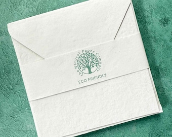 Handmade Cotton Rag Blank Card Set: Eco-Friendly Square Cards with envelopes