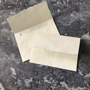 Natural White Handmade Paper Envelopes | Recycled Envelopes Made From Cotton Rag Fibres | Perfect For Invitations