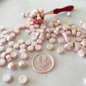 Perles de cire rose poudré pour tampons à sceller | Perles de cire roses nacrées pour sceaux | Cire à cacheter pour lettres | Cachet de cire d'invitation | Mariage DIY