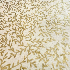Handmade Lokta Paper Gift Wrap – Golden Vine Botanical Pattern, Gold, Eco Friendly