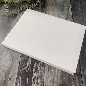 A4 wit handgemaakt notitieboek van katoen - 50 pagina's | Blanco dagboek of gastenboek met harde kaft