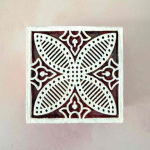 Alhambra - Indiase houten blokstempel | Decoratieve tegelontwerp houten stempel | Perfect voor het afdrukken van herhalingspatronen op kaarten, papier en stof