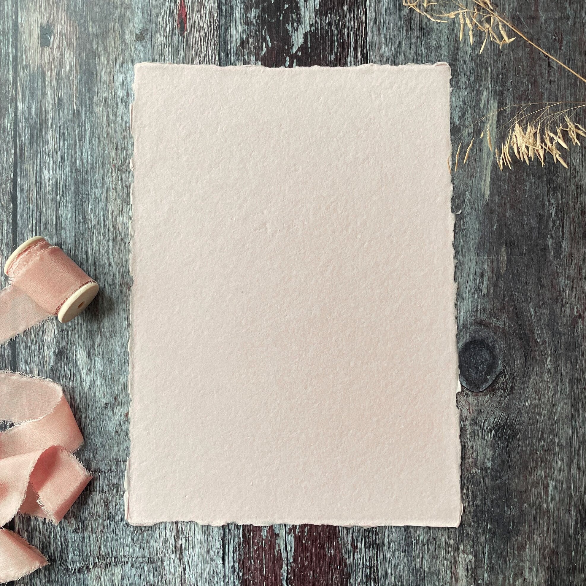 Blush Handmade Paper | PACK OF 5 SHEETS | Recycled Cotton Rag Paper ...