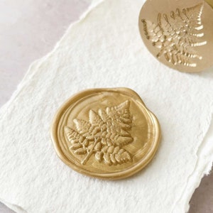 Tampon de cire fougère | Fabriquer des sceaux de cire avec un motif de feuille de fougère | Tampon pour faire des cachets d'enveloppes et d'invitations | Botanique