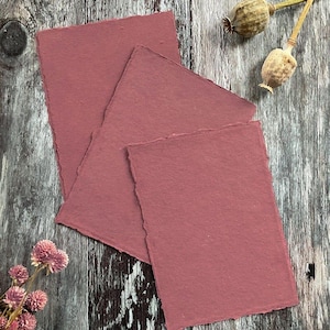 Dusky Rose Handmade Card  thenaturalpapercompany