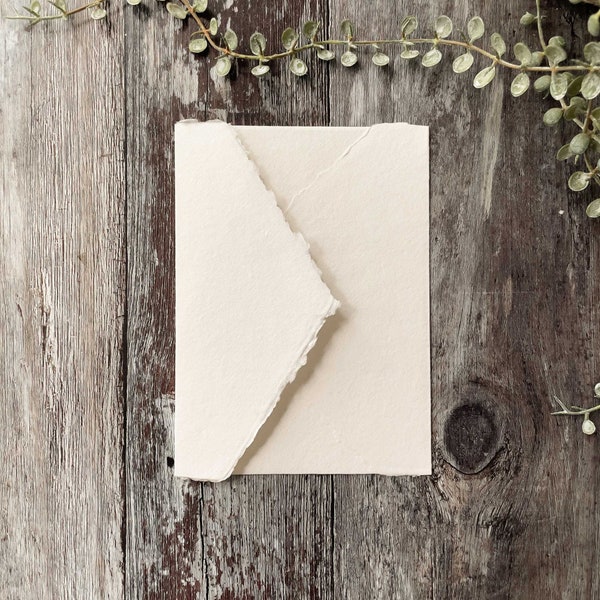 Premium White Handmade Paper Envelope | Invitation envelopes made from recycled cotton rag paper | deckle edge paper envelopes