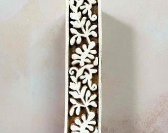 Laysa Border Indian Wood Block Stamp – Floral Vine Pattern Printing Tool