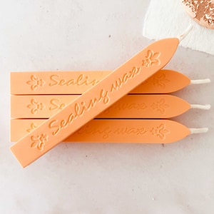 Orange Sherbet Sealing Wax Stick with Wick / Sorbet Orange Wax for making wax stamps and seals / Fresh Orange wax for invitation seals