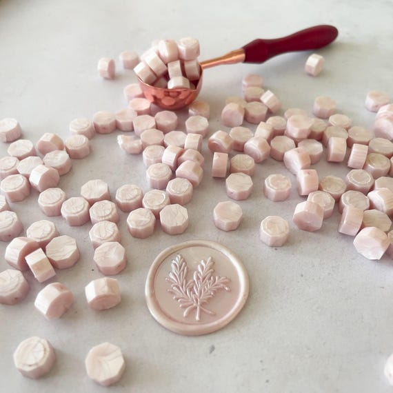 Blush Pink Pearlised Wax Seal Beads | Biodegradable Natural Resin, Beeswax