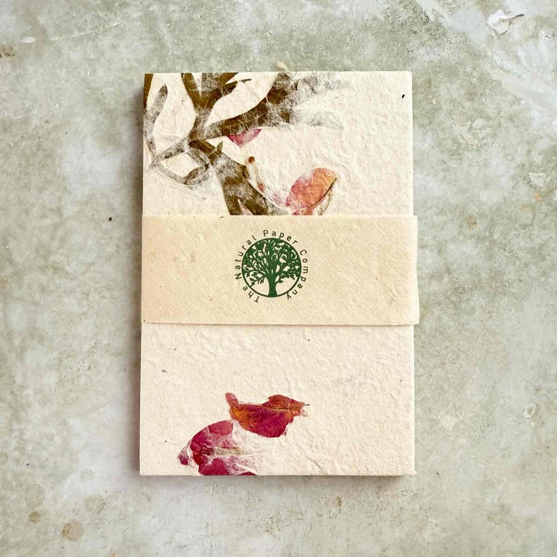 handmade lokta paper with dried flowers and petals