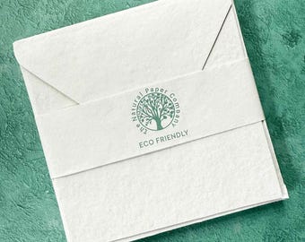 Handmade Cotton Rag Blank Card Set: Eco-Friendly Square Cards with envelopes