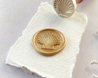 Seashells Wax Stamp | Make beach theme wax seals for wedding invitations and cards | Coastal wax stamp with shell pattern