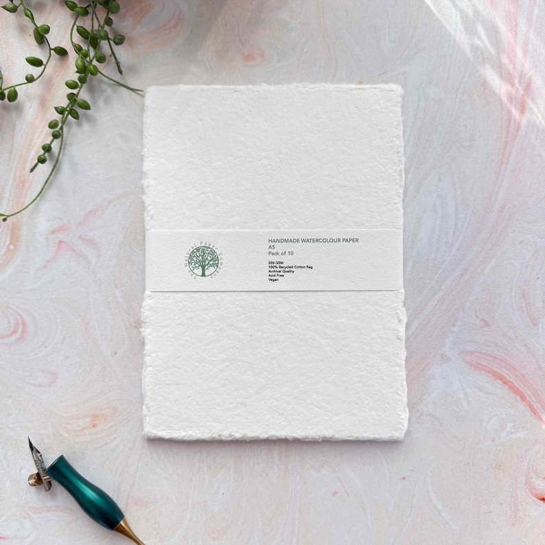 a5 watercolour paper with deckled edges