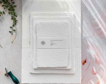 Handmade Watercolour Card – 300gsm Cotton Rag, Deckled Edges (White)