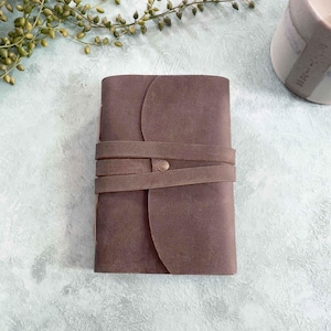 A6 Handmade Leather Notebook - Dark Brown