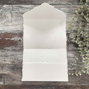 Faire-part de poche pour cartes fait main 5 x 7 - Blanc premium