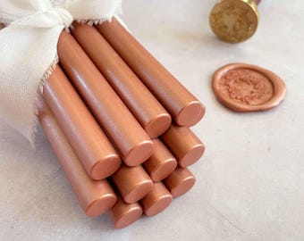 Barra de cera para sellar en oro rosa metalizado - Ecológica