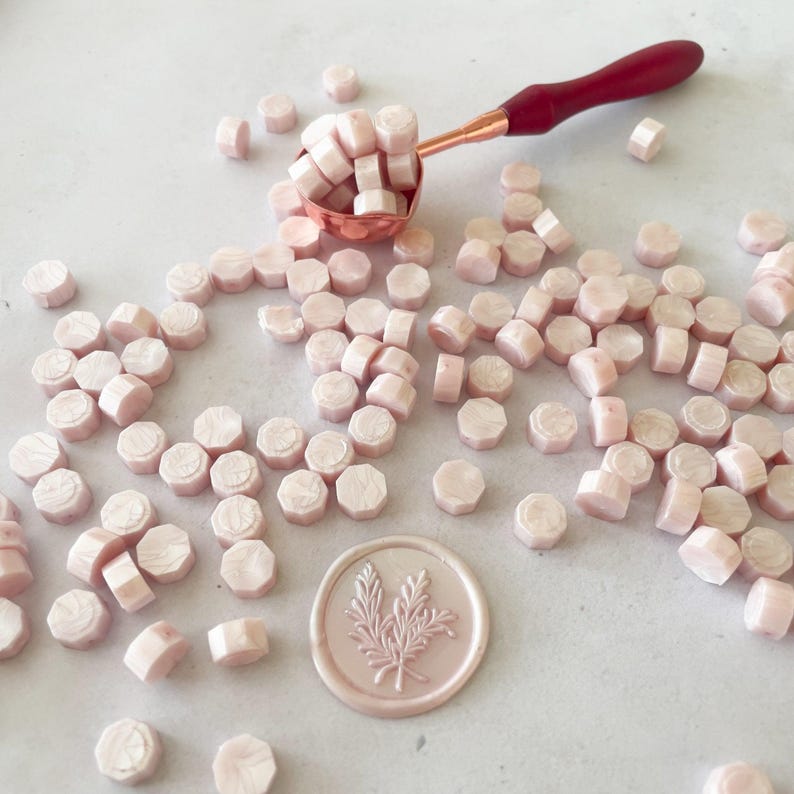 blush pink sealing wax beads