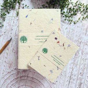 Notizbuch aus kornblumenfarbenem Lokta-Papier | Handgefertigt in Nepal | Öko-Notizbuch im A5- oder A6-Format