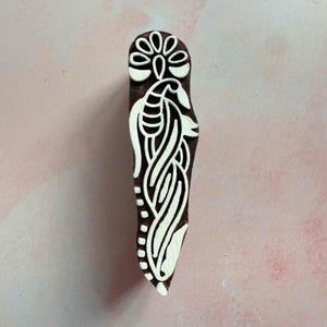 Bloom - Indian Wood Block Stamp | Unusual hand made botanical wooden stamp