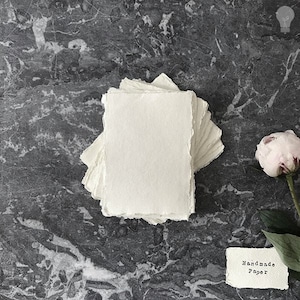 Handmade Paper White handmade paper thenaturalpapercompany A6 - 11cm x 15cm Pack of 5