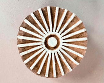 Sunburst - Indian Wood Block Stamp | Modern design Stamp for Printing on Fabric, Card, Paper, Gift Wrap and More