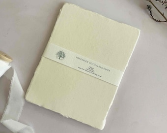Vanilla Handmade Cotton Rag Paper | 150gsm Deckled Edge