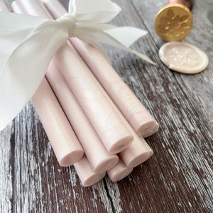 Barra de cera para sellar en color rubor / Barra de cera rosa rubor para hacer sellos de lacre / Sello de lacre de invitación rosa perlado / Sello de lacre para bodas