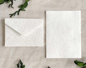 Basil Seed - Plantable Handmade Paper and Envelopes | Seeded Paper and Envelope