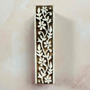 Chelsea Border Indian Wood Block Stamp – Blommigt vinstockmönster för hantverk