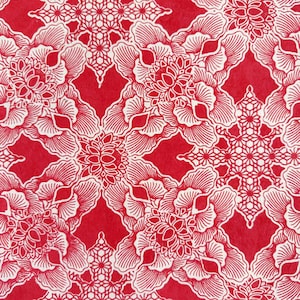 Lokta Wrapping Paper – Rajani Red Floral Pattern, Eco Friendly Wrap