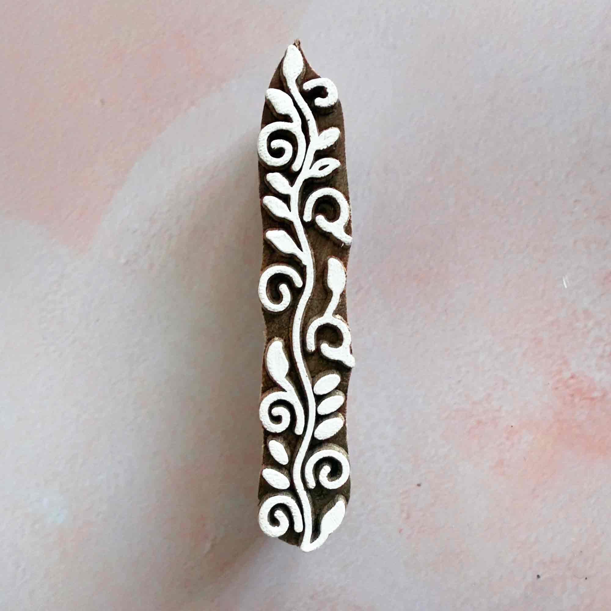Vine - Indian Wood Block Stamp | Botanical Pattern Hand Made Wooden Stamp