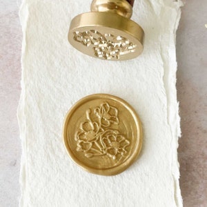 Mohnblume Wachsstempel | Wachsstempel mit Blumen | Machen Sie Wachssiegel, Einladungssiegel und Umschlagsiegel mit Blumenmuster