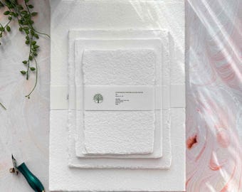 Handmade Watercolour Card – 300gsm Cotton Rag, Deckled Edges (White)