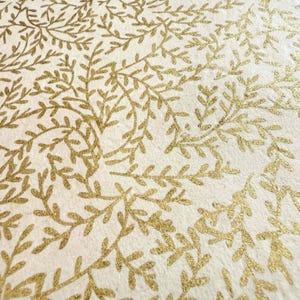 Handmade Lokta Paper Gift Wrap – Golden Vine Botanical Pattern, Gold, Eco Friendly