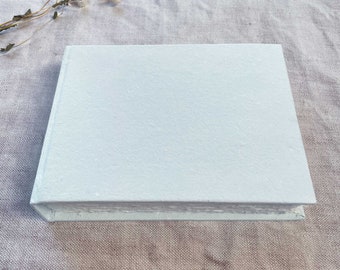 Blank Journal in Light Blue / Blank DIY guest book made from recycled cotton rag paper / Hard cover blank book to decorate | Handmade Paper