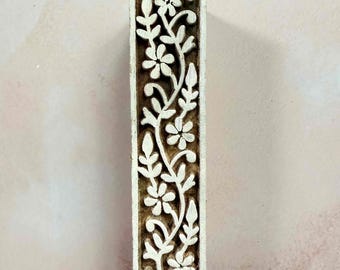 Chelsea Border Indian Wood Block Stamp – Floral Vine Pattern for Crafts
