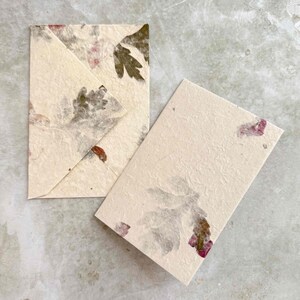 handmade lokta paper card and envelope set with botanicals