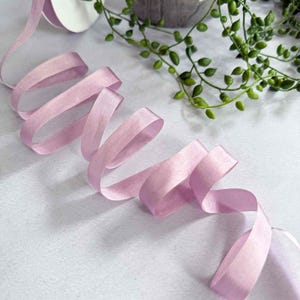 Narrow Silk Closed Edge Ribbon in Lilac - 13mm | Habotai Silk Ribbon sold by the meter