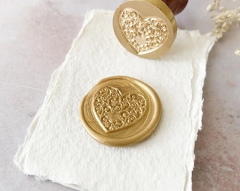 Wax Seal with Scroll Heart Design | Wax Seal Stamp with heart | Perfect wax stamp for Wedding Invitations and Stationery