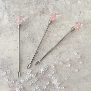 Sealing Wax Stirrer - Pink \ Decorative stirrer with pink crystal head \ Perfect for stirring sealing wax