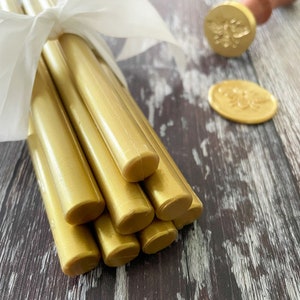 Sealing Wax Stick in Gold | Wax Sticks for making wax seals and wax stamps | Glue gun sealing wax in Gold | 11mm
