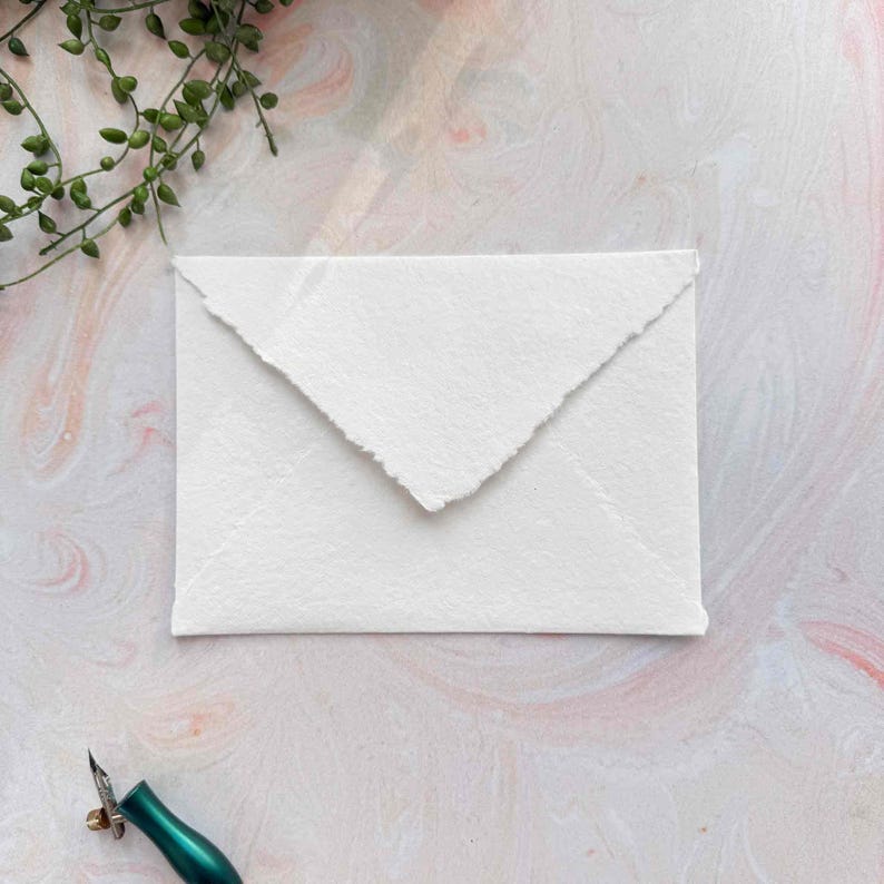 5" x 7" invitation envelope in handade cotton paper