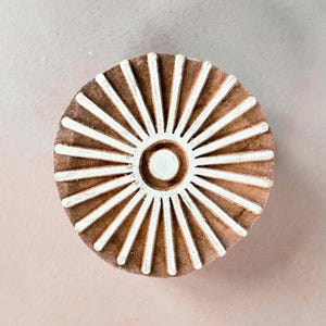 Sunburst - Indian Wood Block Stamp | Modern design Stamp for Printing on Fabric, Card, Paper, Gift Wrap and More