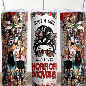 Horror Movies Halloween Tumbler - Just a girl who loves horror movies Horror Tumbler Ghost face tumbler Scream