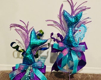 Mermaid party decoration set with large tails and beautiful bows