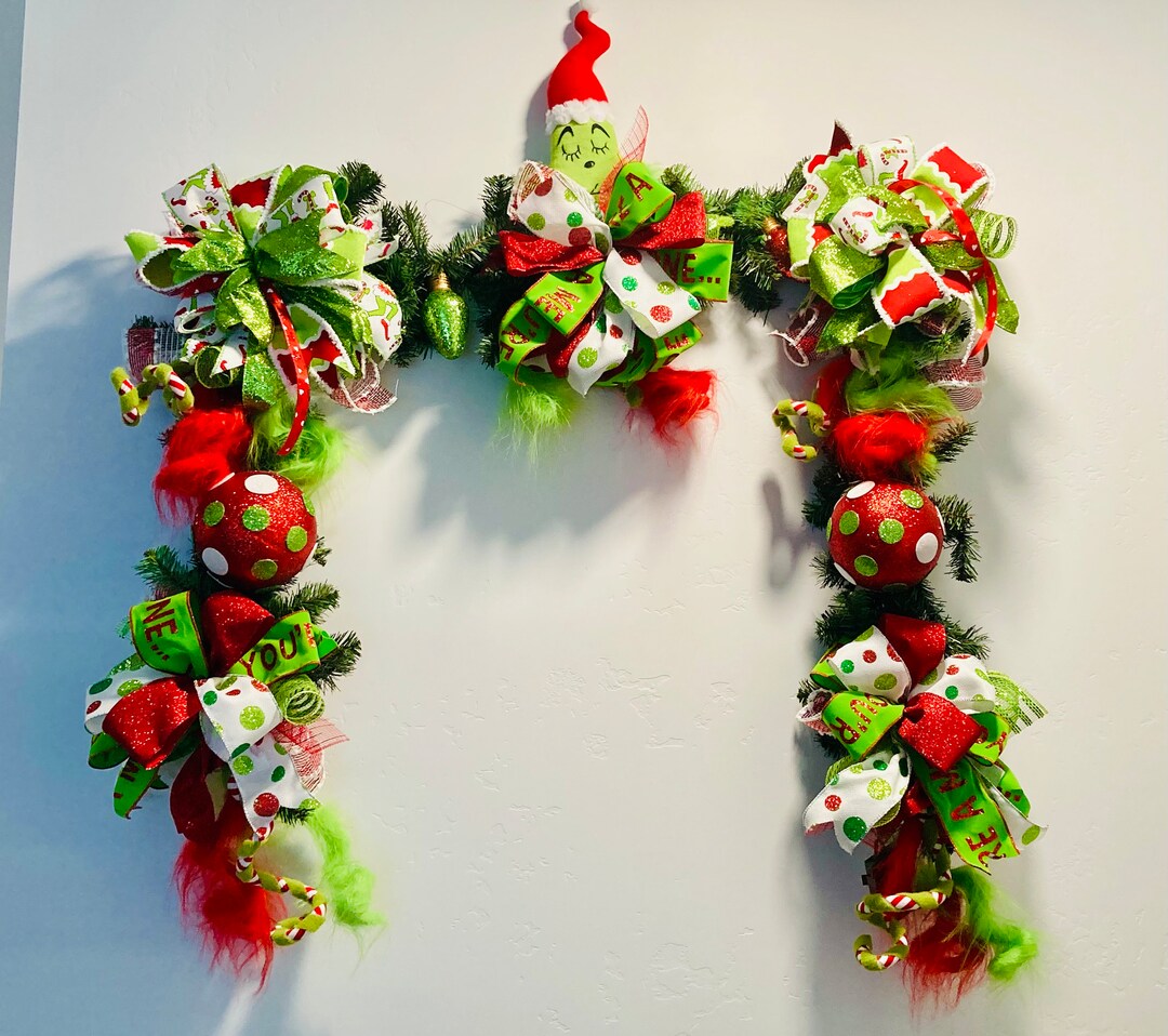 Green Monster Light up Garland With Lots of Furry Spirals Etsy