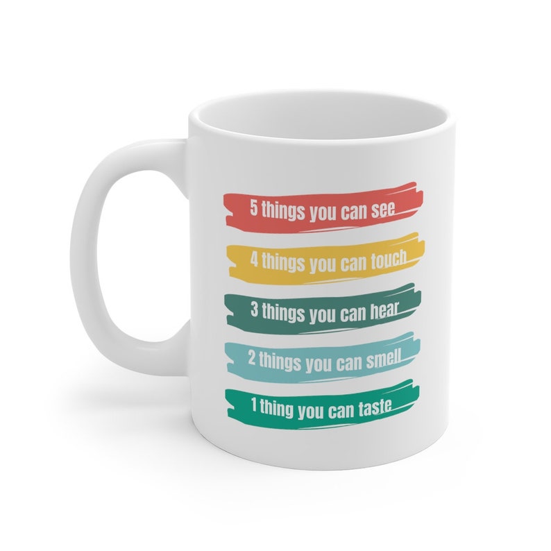 54321 Grounding Mug, Mental Health Mug, Therapy Mug, Anxiety Mug, Therapist Mug, Therapist Gift, Therapist Cup immagine 4