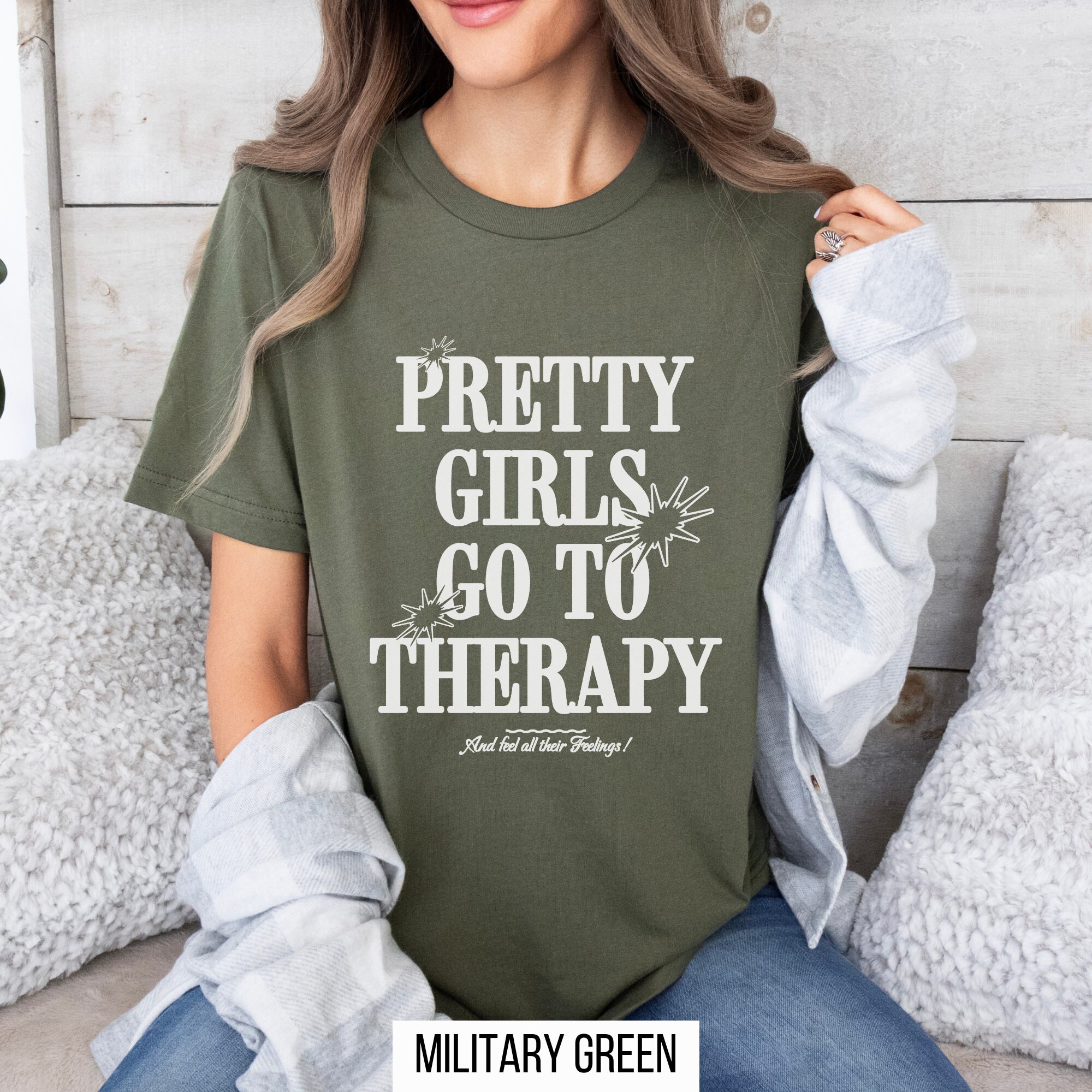 Pretty Girls Go to Therapy, Funny Therapy Shirt, Funny Mental Health ...